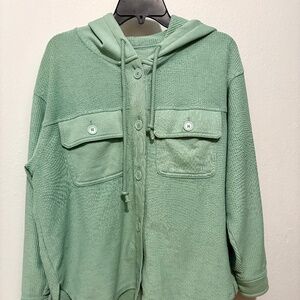 American Eagle Button Up Sweatshirt Jacket